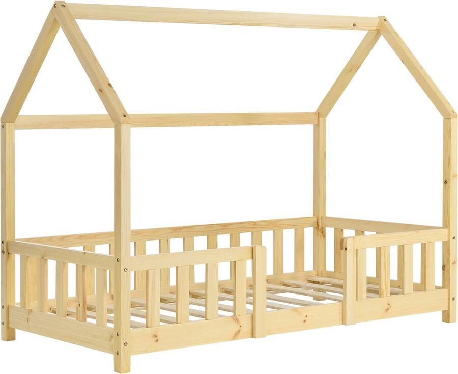 En.casa Kinderbed Sisimiut met uitvalbeveiliging 70x140 cm hout