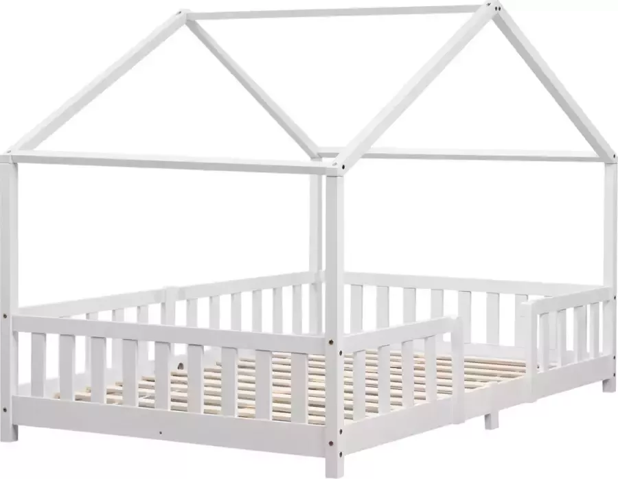 En.casa Kinderbed Treviolo met uitvalbeveiliging 120x200 cm wit mat