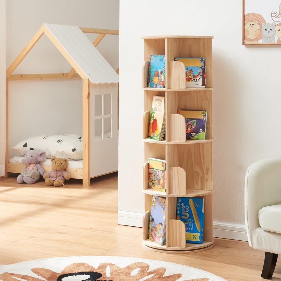 En.casa Kinderboekenkast Chasek 125xØ44 cm naturel [ ]