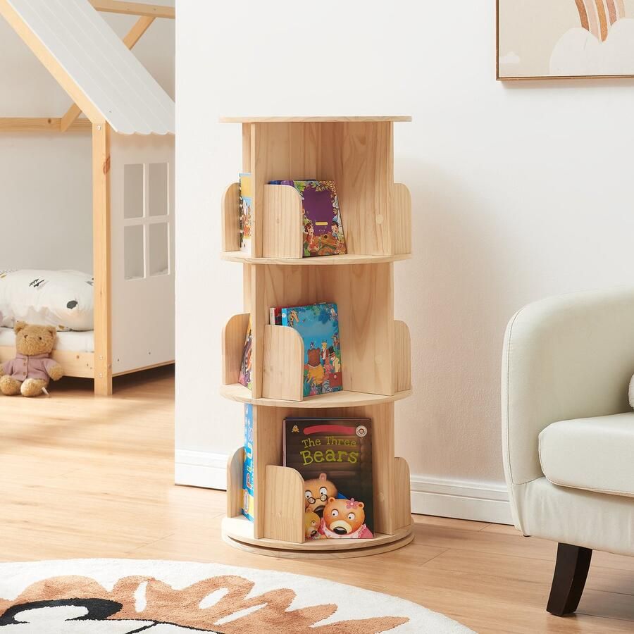 En.casa Kinderboekenkast Chasek 95xØ44 cm naturel [ ]