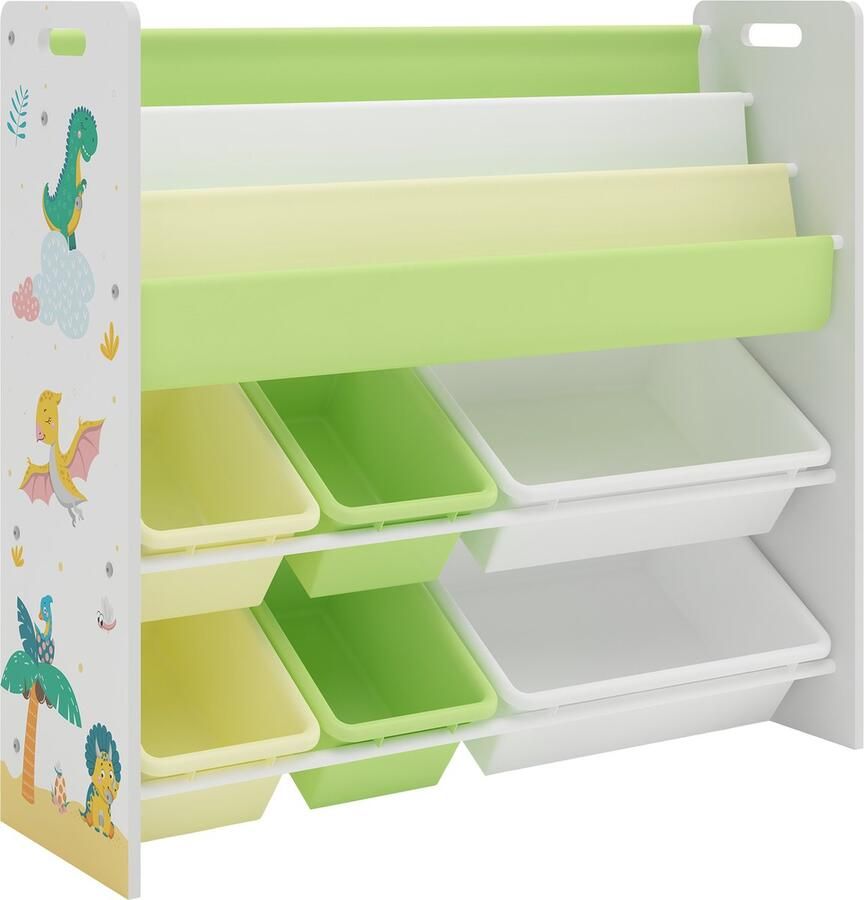 En.casa Kinderkast Rødøy open kast 78x86x27cm dinosaurusmotief [ ]