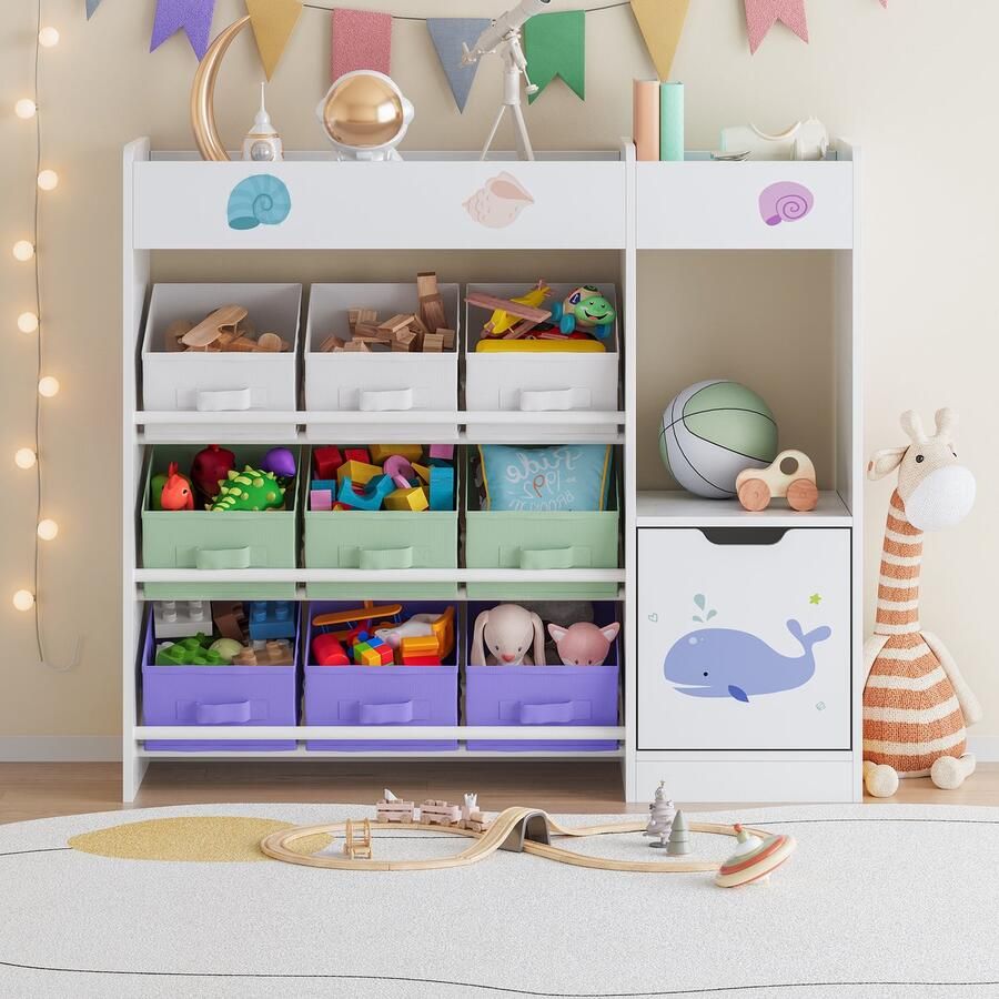 En.casa Kinderkast Søndreland open kast 80x90x29 5 cm aqua dream motief [ ]