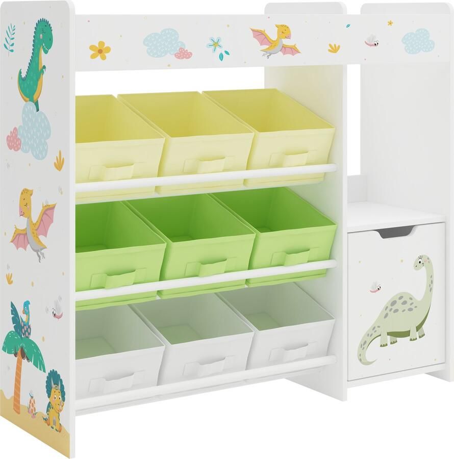 En.casa Kinderkast Søndreland open kast 80x90x29 5 cm dinosaurusmotief [ ]