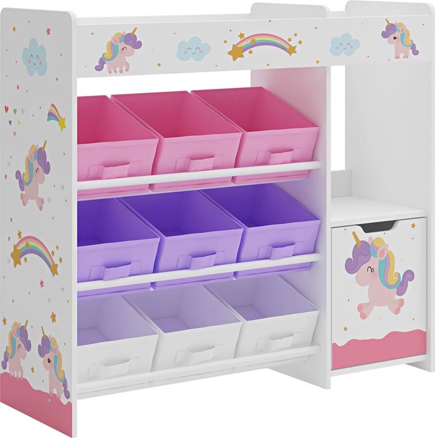 En.casa Kinderkast Søndreland open kast 80x90x29 5 cm eenhoornmotief [ ]