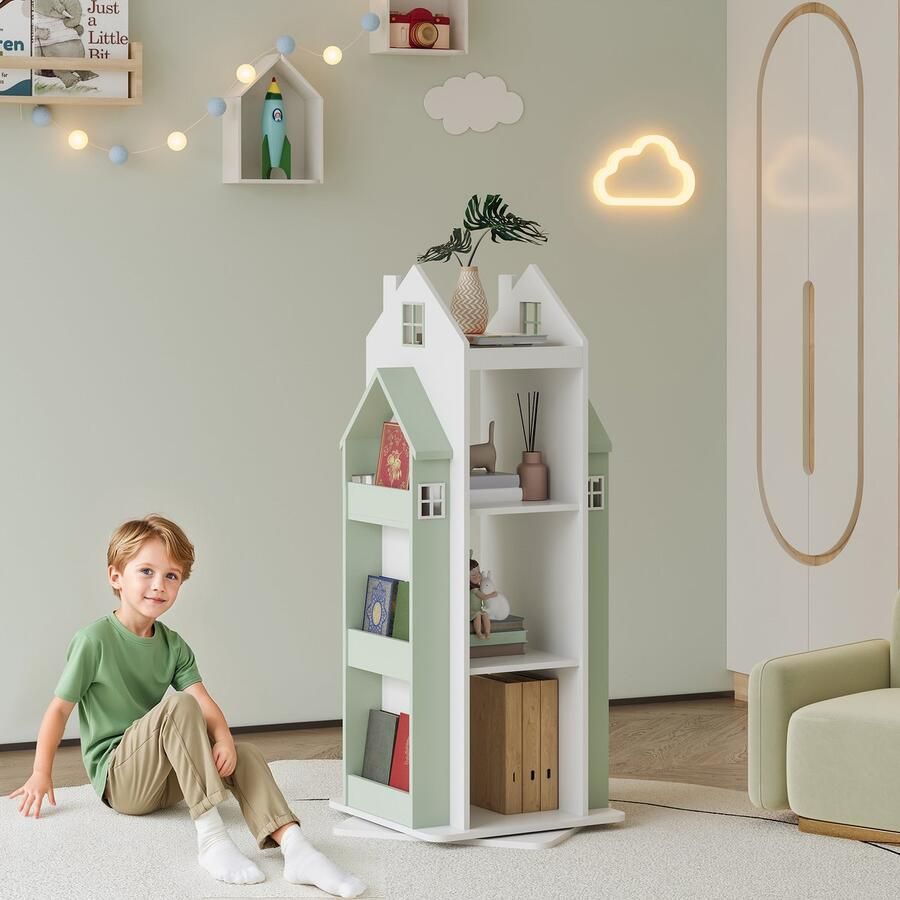 En.casa Kinderkast Vipsali 108x40x40 cm mintgroen en wit [ ]