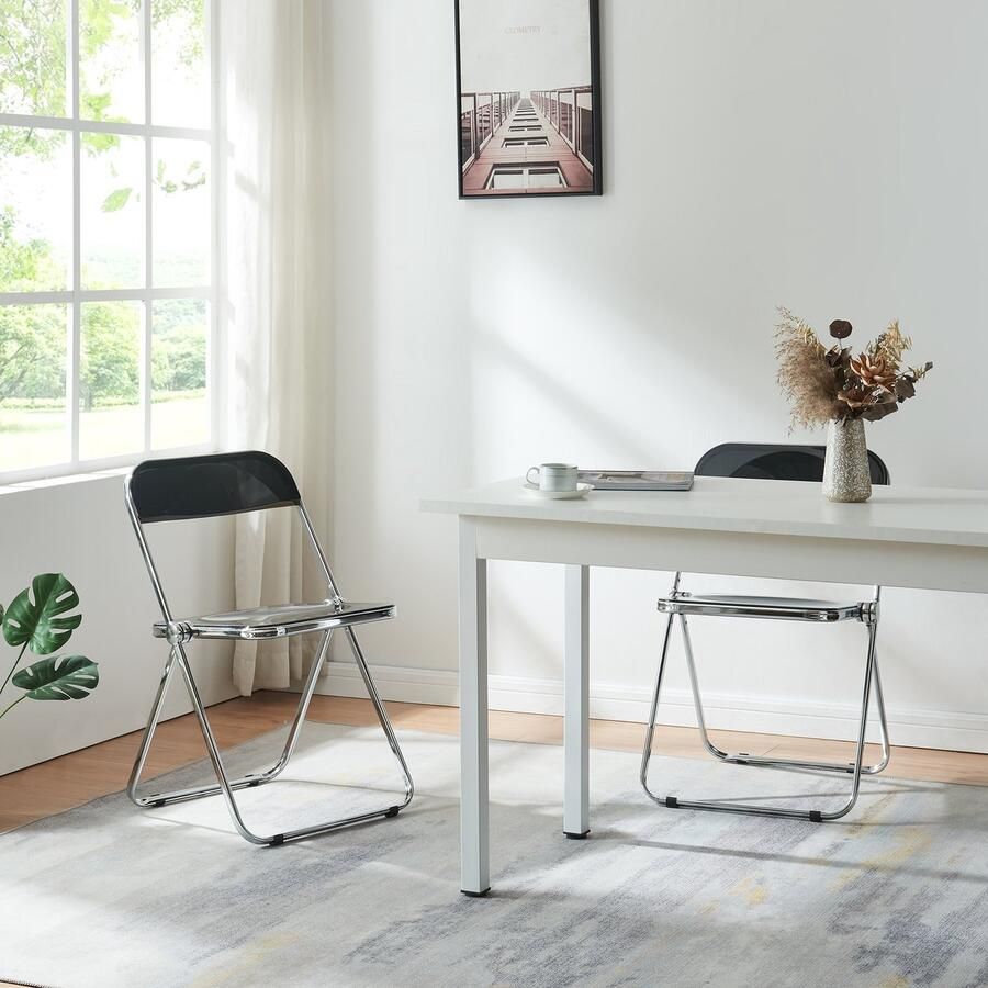 En.casa Klapstoel set van 4 Pornainen 74x46x47 cm zwart [ ]