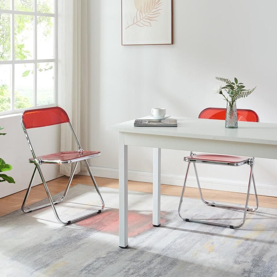 En.casa Klapstoel set van 4 Pornainen 74x46x47 cm rood [ ]