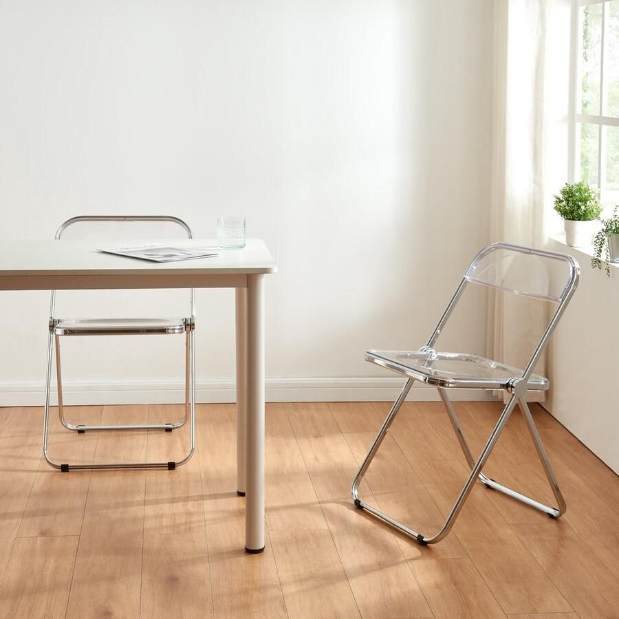 En.casa Klapstoel set van 4 Pornainen 74x46x47 cm transparant [ ]