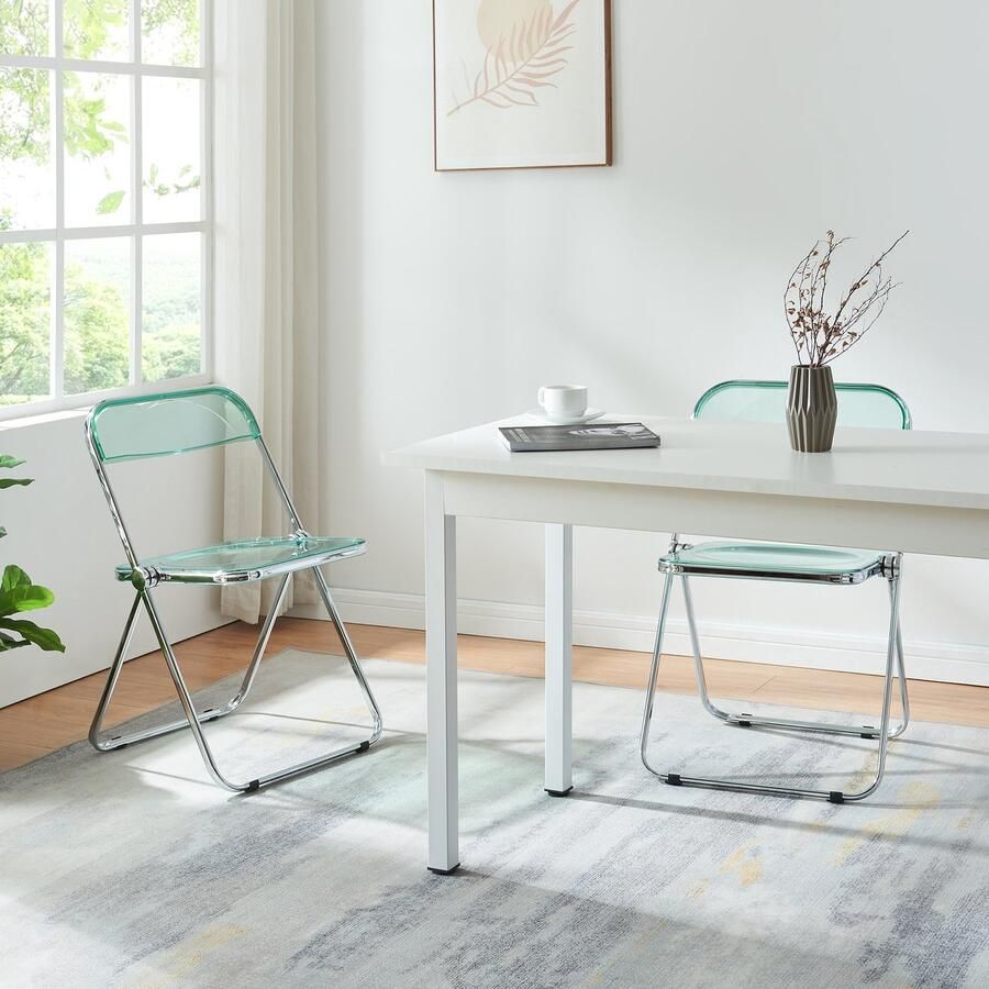 En.casa Klapstoel set van 4 Pornainen 74x46x47 cm mintgroen [ ]