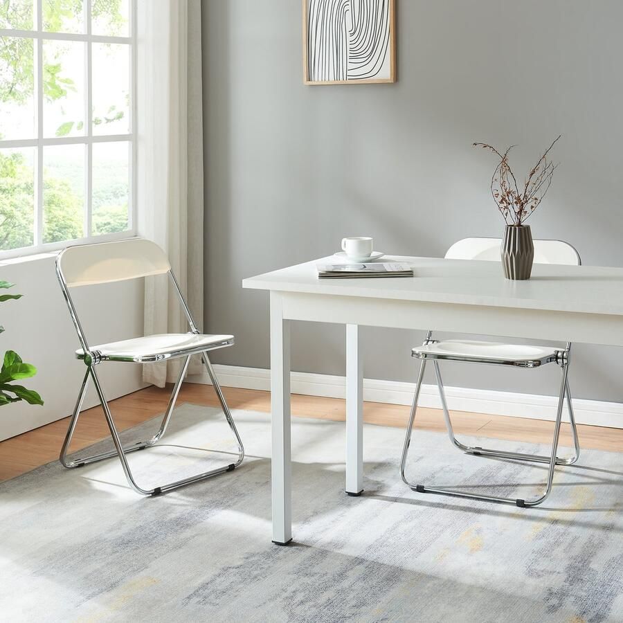 En.casa Klapstoel set van 4 Pornainen 74x46x47 cm wit [ ]