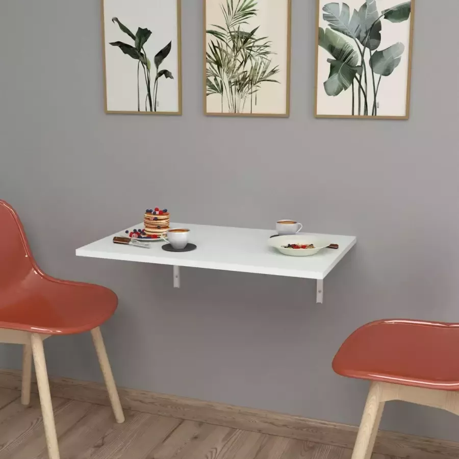 En.casa Klaptafel Klepp voor wandmontage 72x45x1 8 cm wit