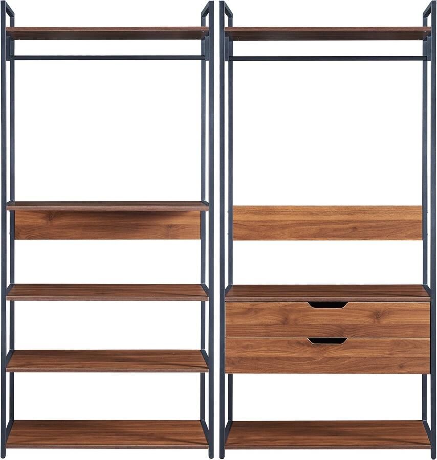 En.casa Kledingkast Larem open kast set van 2 totale lengte 168 cm set 2 [ ]