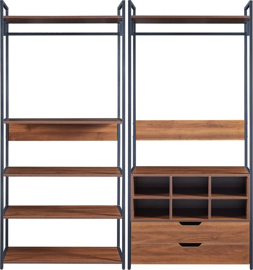 En.casa Kledingkast Larem open kast set van 2 totale lengte 168 cm set 3 [ ]