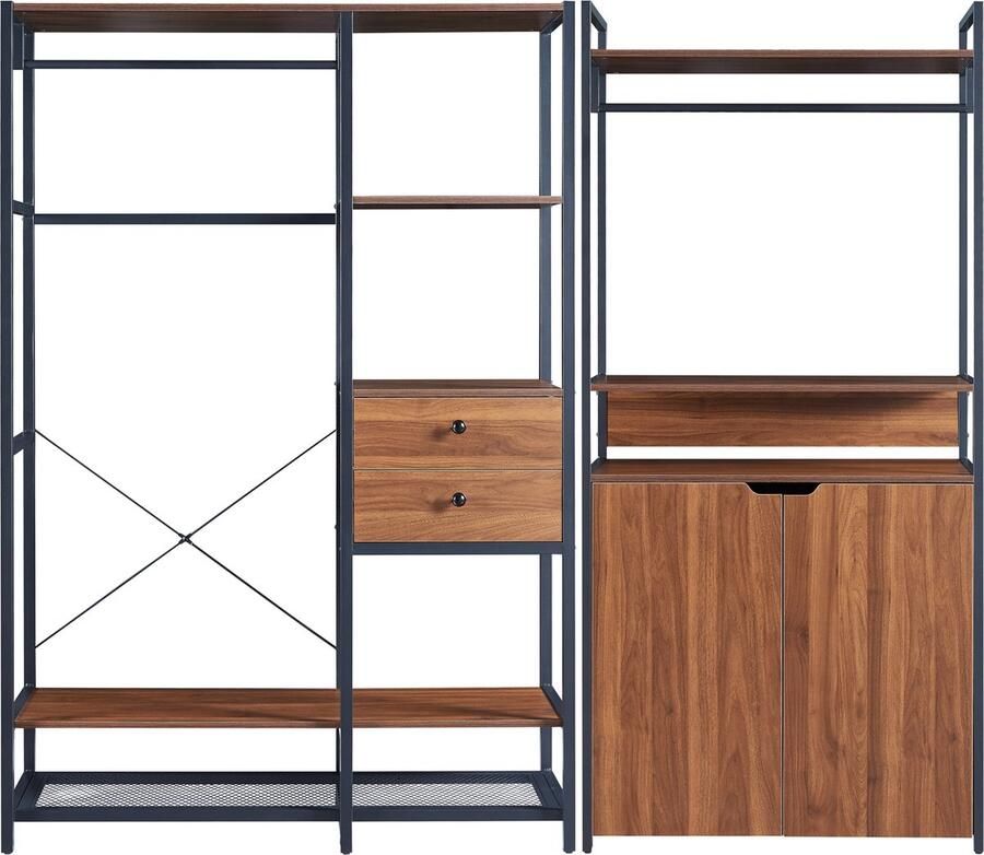 En.casa Kledingkast Larem open kast set van 2 totale lengte 204 cm set 2 [ ]