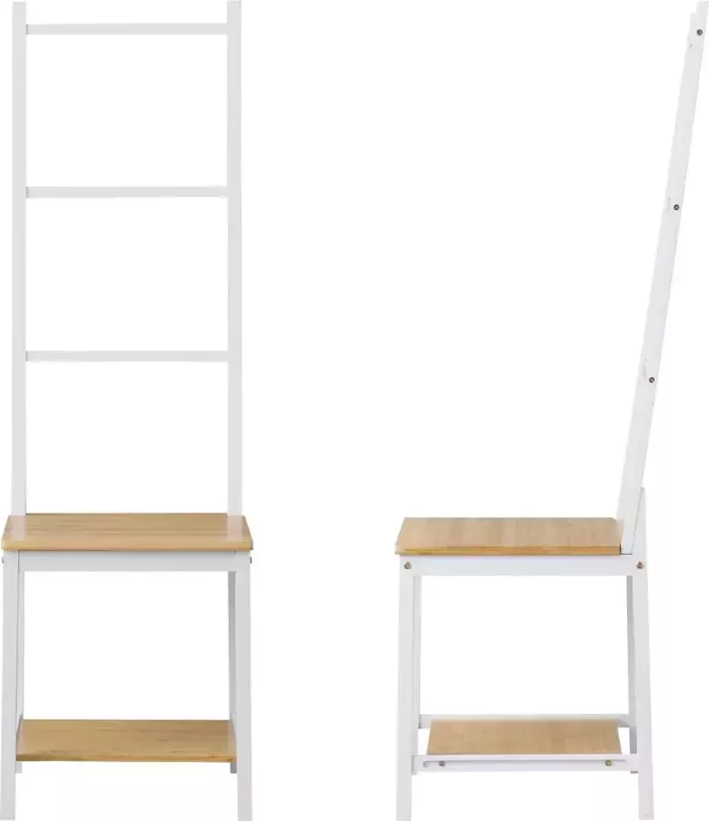 En.casa Kledingrek Dressboy Bamboe Wit & hout kleurig Afmeting (BxDxH) 40 x 42 x 133 cm