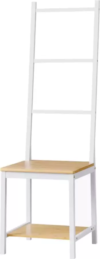 en.casa Kledingrek Dressboy Bamboe Wit & hout kleurig Afmeting (BxDxH) 40 x 42 x 133 cm