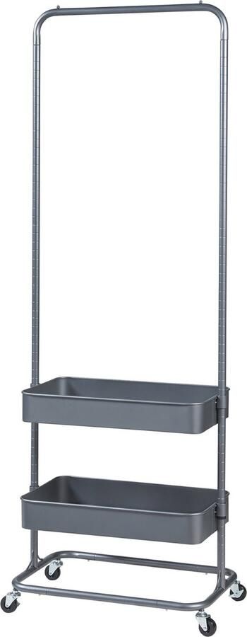 En.casa Kledingrek Kumad kapstok op wielen 174 5x58x36 cm donkergrijs [ ]