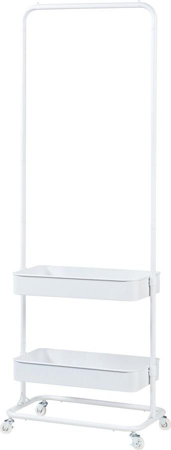 En.casa Kledingrek Kumad kapstok op wielen 174 5x58x36 cm wit [ ]