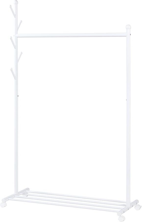 En.casa Kledingrek Snåsa kapstok op wielen 170x105x43 cm wit [ ]