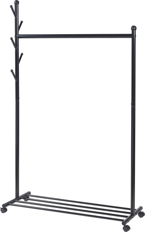 En.casa Kledingrek Snåsa kapstok op wielen 170x105x43 cm zwart [ ]