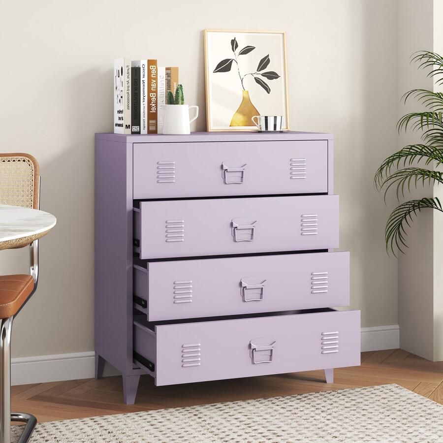 En.casa Ladekast Hämeenlinna commode met lades 92x80x40 cm lichtpaars [ ]