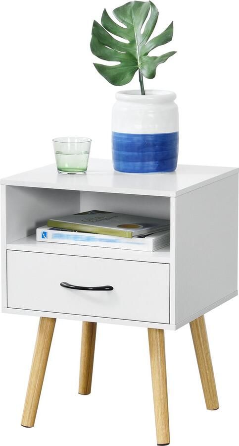 En.casa Nachtkastje Gävle 57x42x40 cm set van 2 wit [ ]