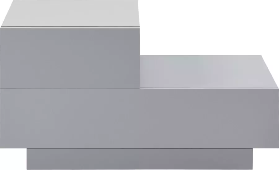 En.casa Nachtkastje Met 2 lades Model links Spaanplaat Hoogglans licht grijs Afmeting (LxBxH) 70 x 35 x 38 cm
