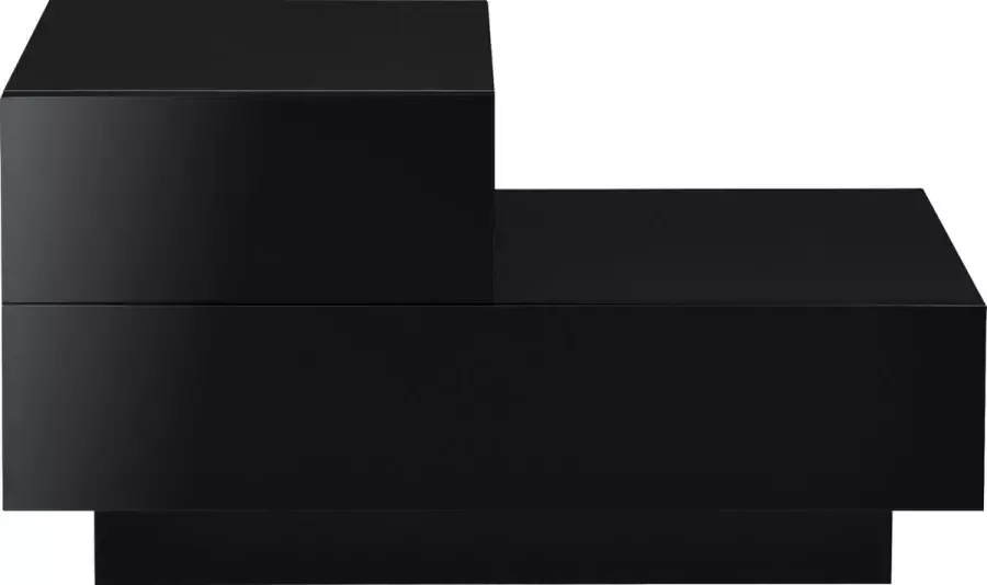 En.casa Nachtkastje Met 2 lades Model links Spaanplaat Hoogglans zwart Afmeting (LxBxH) 70 x 35 x 38 cm