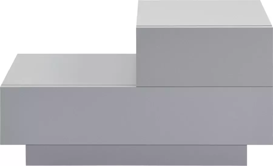 En.casa Nachtkastje Met 2 lades Model rechts Spaanplaat Hoogglans licht grijs Afmeting (BxDxH) 70 x 35 x 38 cm