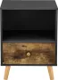 En.casa Nachtkastje Met lade & open vak Spaanplaat & hout Zwart & donker hout kleurig Afmeting (BxDxH) 42 x 40 x 57 cm - Thumbnail 2