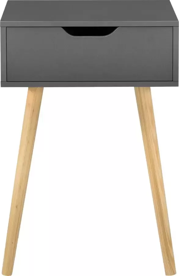 En.casa Nachtkastje Met lade hout Donker grijs & kleurig Afmeting (HxBxD) 60 x 40 x 29 5 cm - Meubels.com