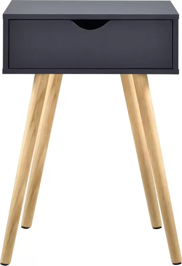 En.casa Nachtkastje Met lade Spaanplaat & vurenhout Donker grijs & hout kleurig Afmeting (BxDxH) 40 x 29 5 x 60 cm