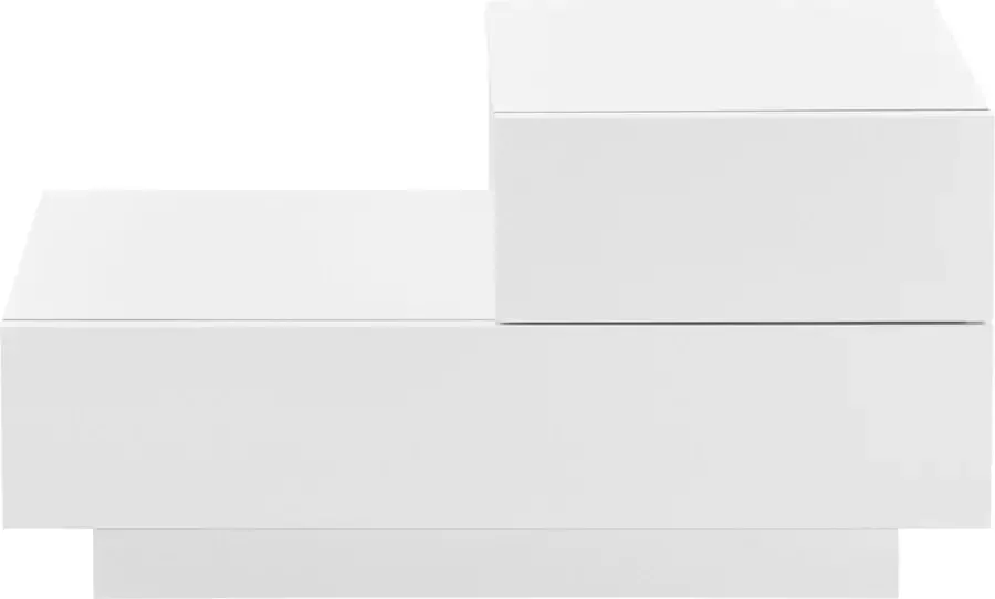 En.casa Nachtkastje Met lades Model rechts Spaanplaat Hoogglans wit Afmeting (BxDxH) 70 x 35 x 38 cm