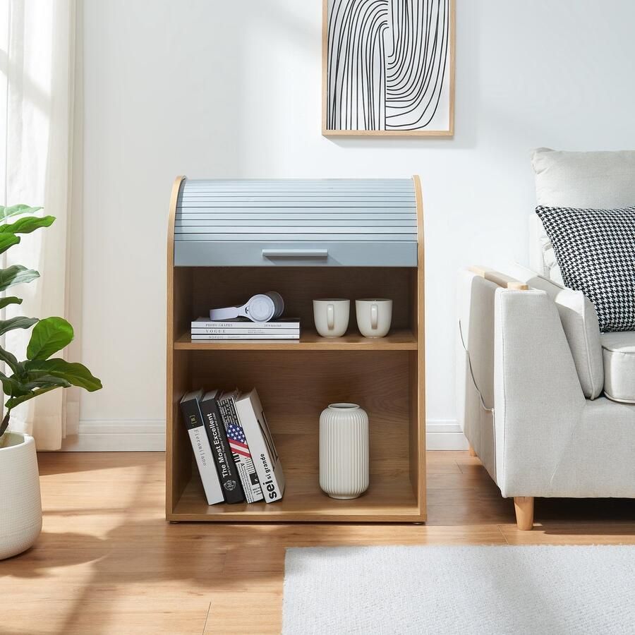 En.casa Opbergkast Kavlinge 80x60x40 cm naturel en grijs [ ]