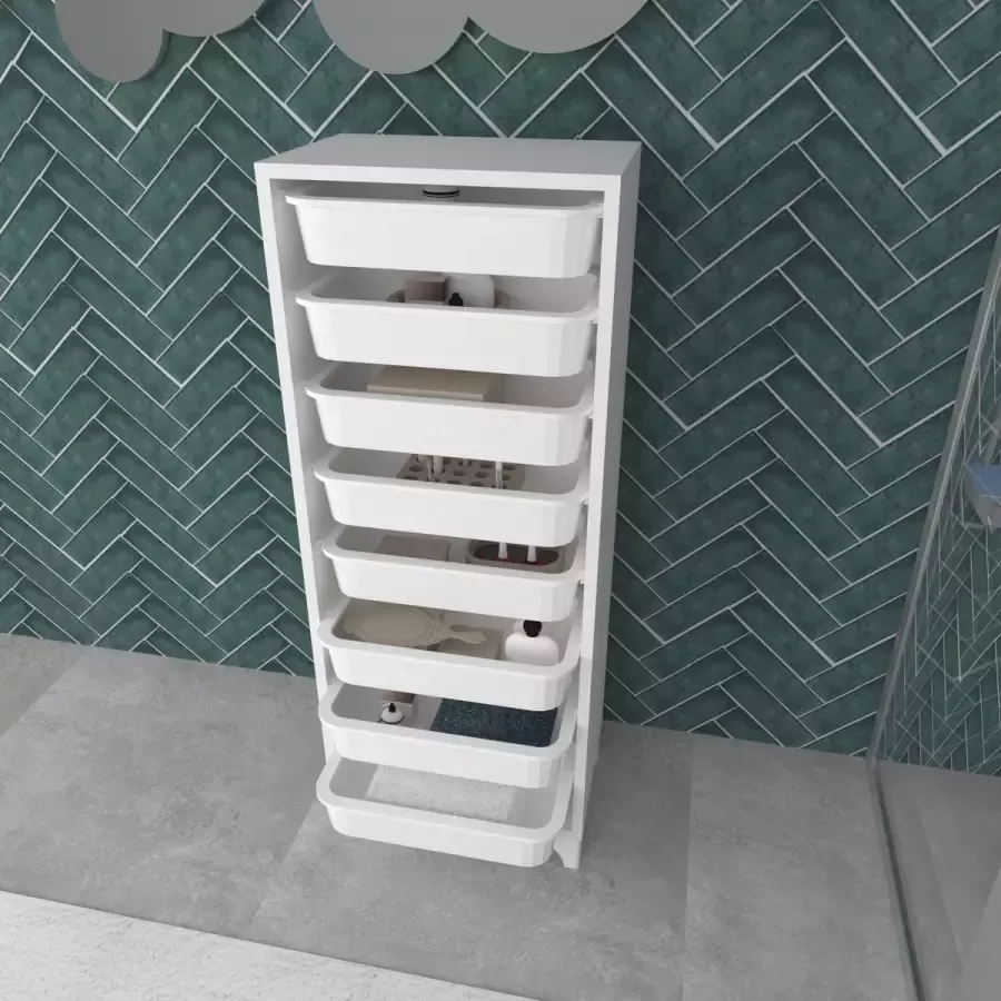 En.casa Opbergkast Lurøy met 8 manden 116 5x45x30 cm wit