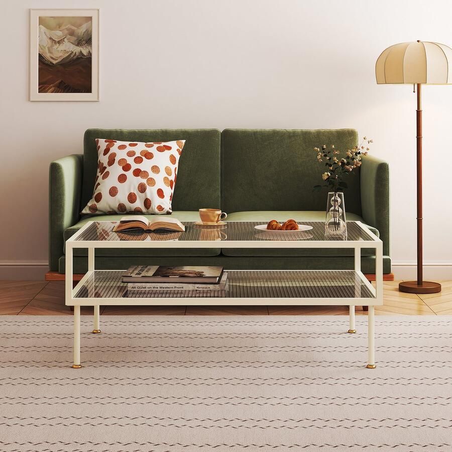 En.casa Salontafel Lindau 100x50x46 cm cremewit [ ]