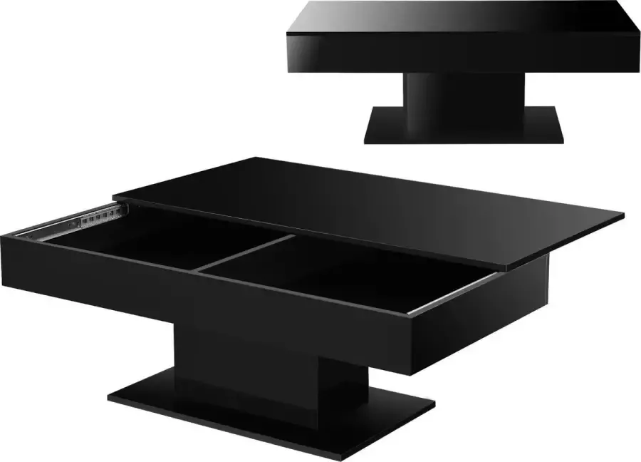 En.casa Salontafel Lünen met opbergruimte 110x60x40 cm zwart