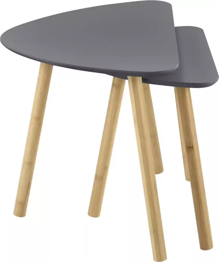 En.casa Salontafel Set van 2 stuks Kleur donker grijs & hout kleurig Afmeting (LxBxD) 60 x 39 5 x 45 cm 45 x 29 5 x 40 cm