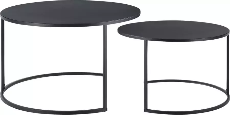 En.casa Salontafel Set van 2 stuks Metaal Zwart Afmeting (HxØ) 46 x 74 cm 41 5 x 58 cm