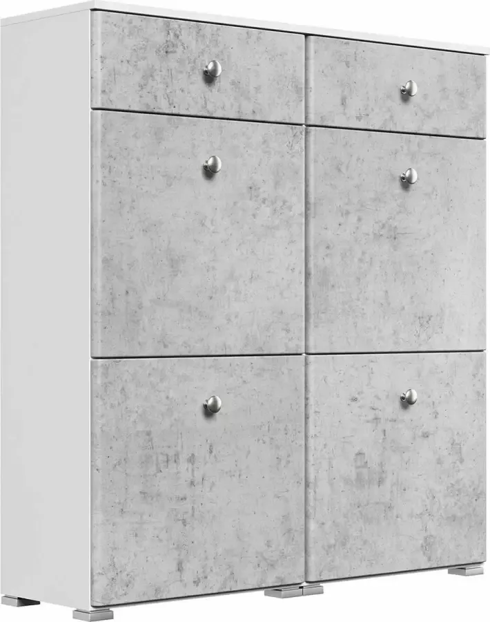 En.casa Schoenenkast garderobekasten wit beton Nachb. B H D: 104 8x113 9x31 6cm