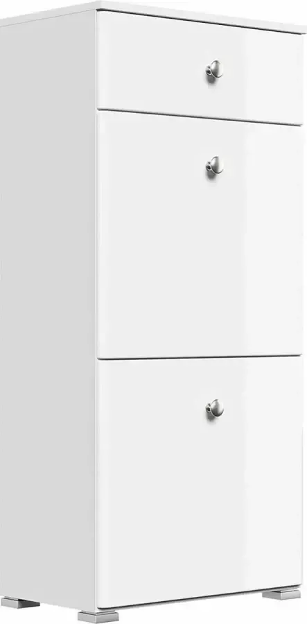 En.casa Schoenenkast garderobekasten wit wit hoogglans B H D: 52 4x113 9x31 6cm