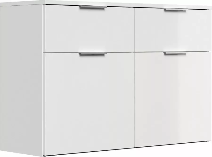 En.casa Schoenenkast Modern M hangend 2 softclose lades wit hoogglans B H D: 104.9x68.9x36.1cm