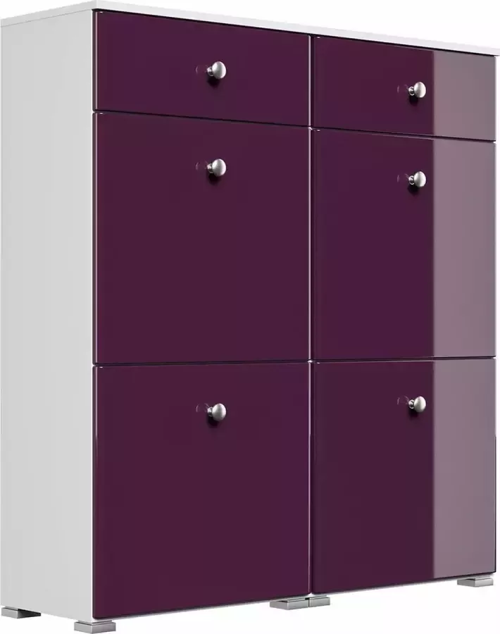 En.casa Schoenenkast Modern wit braam hoogglans B H D: 104 8x113 9x31 6cm