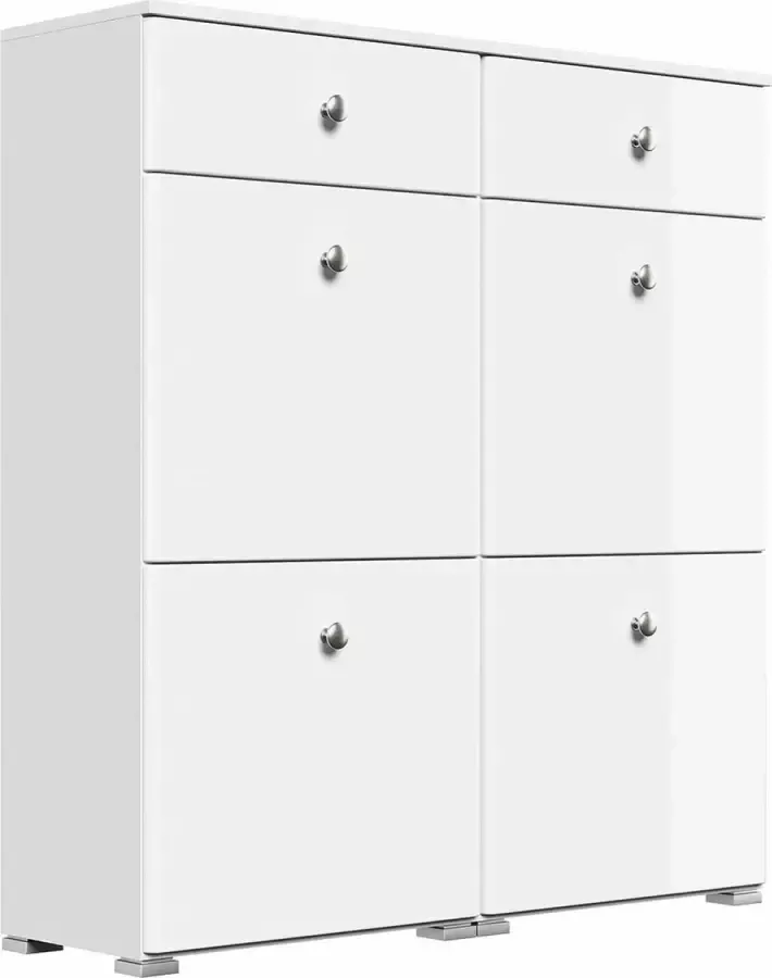 En.casa Schoenenkast Modern wit wit hoogglans B H D: 104 8x113 9x31 6cm