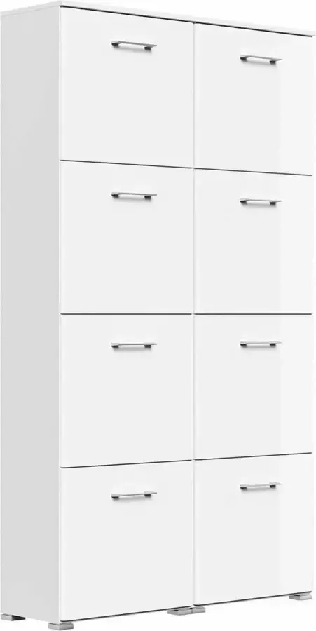 En.casa Schoenenkast Modern wit wit hoogglans B H D: 104 8x186 9x31 6cm