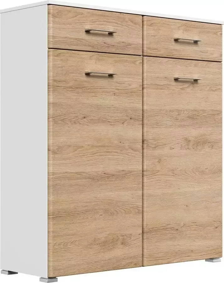 En.casa Schoenenkast Moderne schoenenkast wit eiken rep. B H D: 104 8x116 8x36 9cm