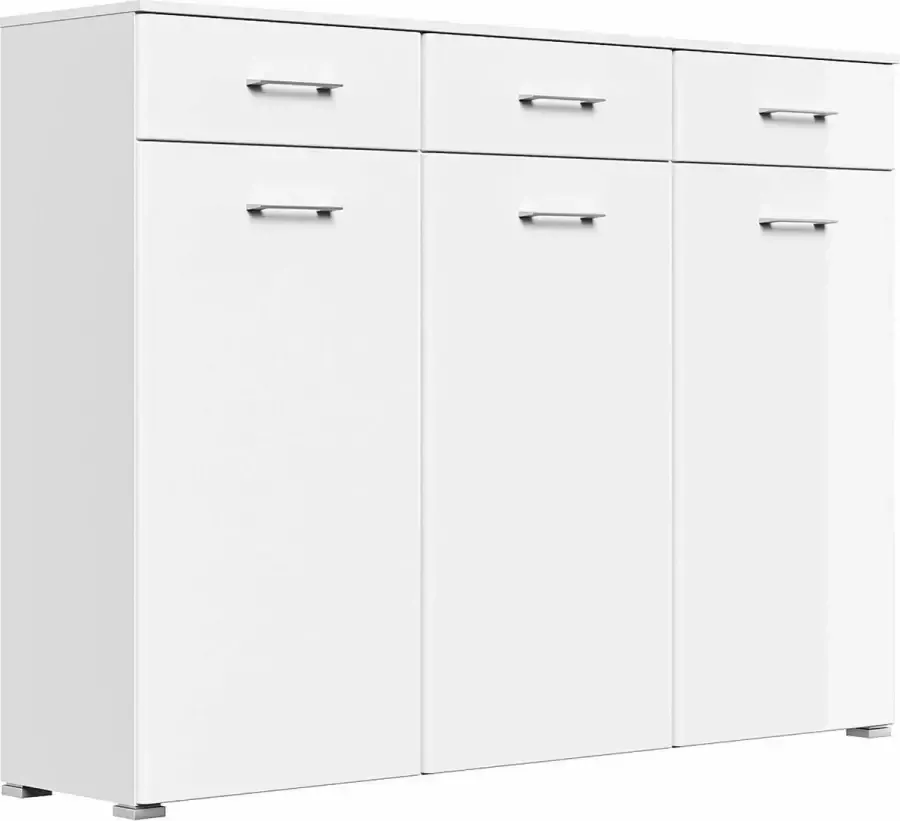 En.casa Schoenenkast Moderne schoenenkast wit wit hoogglans B H D: 157 2x116 8x36 9cm