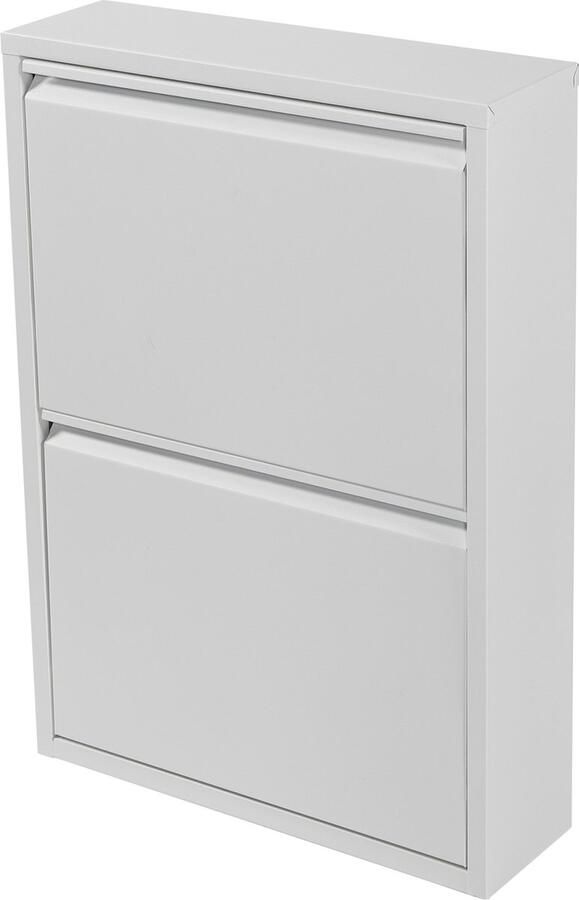 En.casa Schoenenkast Sokndal 2 kleppen wit 71x50x15 cm [ ]