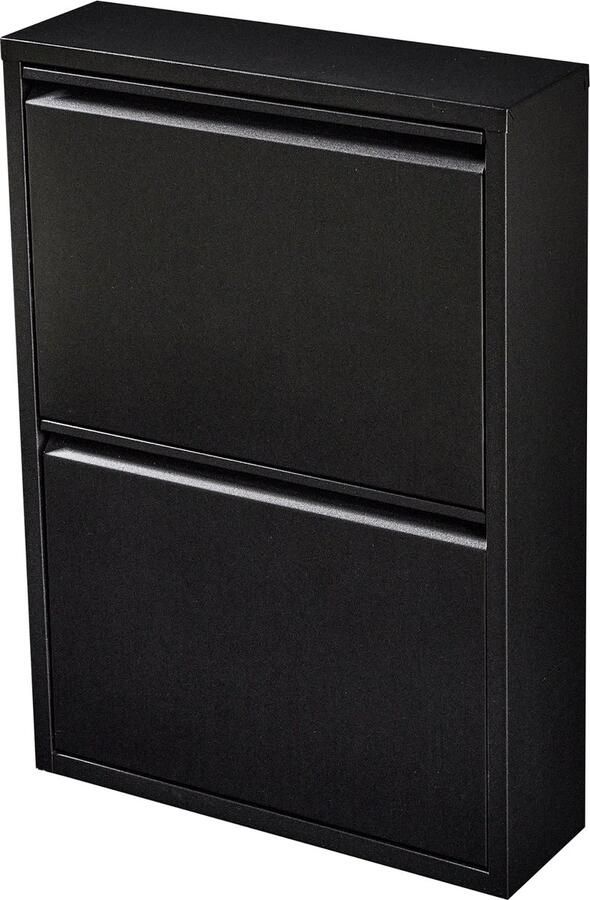 En.casa Schoenenkast Sokndal 2 kleppen zwart 71x50x15 cm [ ]