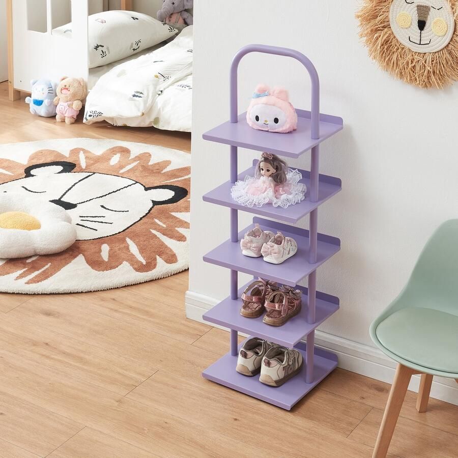 En.casa Schoenenrek Poytya voor kinderen 96x30x27 cm lila [ ]